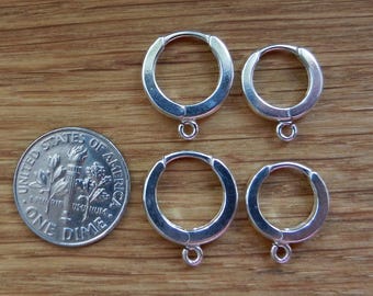 Sterling Silver 925 Hoop Earrings Hinged Ear Hoops Wire Findings