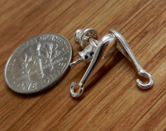 Sterling Silver Earring Posts: 16mm Stud Earring Findings