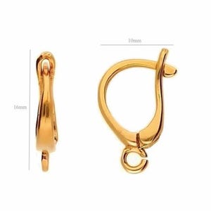 Sterling Silver Leverback Earring Findings with Open Loop 24k Gold Rose Gold Ear Wires image 3