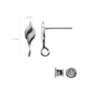 Quality Sterling silver ear post silver earring post stud earring posts earrings findings jewelry supplies