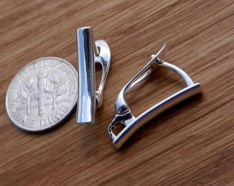 Srebrne kolczyki z zapięciem typu Leverback, 22 mm x 12 mm