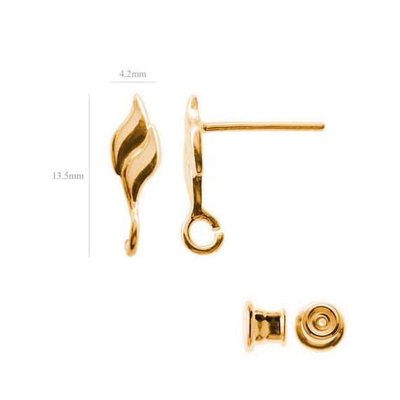 Fermoirs Pour Boucles D'oreilles En Argent 925 - Design Feuille, Fait Main - Neuf