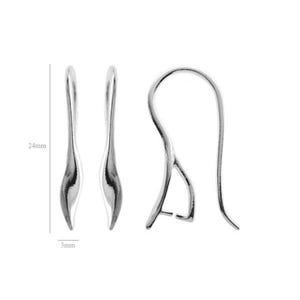 Sterling Silver Hooks ear wires with Pinch Bail for Swarovski Crystals or other beads