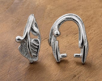 Sterling Silver Pinch Bail for Pendants: Gold, Rose Gold Finish