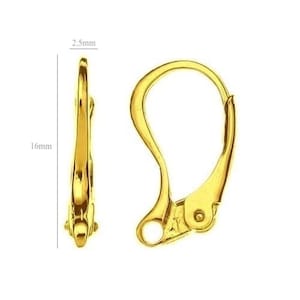 Gold, Vermeil, Sterling silver lever back earrings, leverback ear wire
