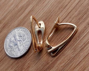 Componenti per orecchini con chiusura a leva in vermeil oro 24k, fili per orecchini in argento sterling