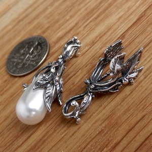 Sterling Silver Bail for Half Drilled Stones 925 Pendant Mount Findings