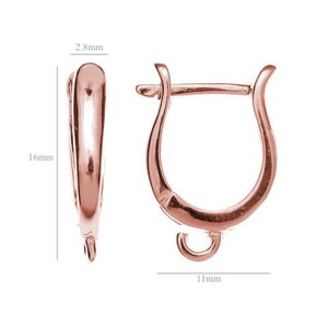 Sterling silver Rose gold plated, lever back silver earrings leverback ear wire, findings jewelry