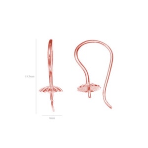 Rose Gold Sterling Silver Earring Hooks: 925 Peg Bail Findings