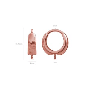 Rose Gold Hoops Lever Backs with Peg Bail for Half Drilled Pearls and Beads
