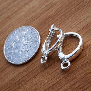 Sterling Silver Leverback Earring Findings with Open Loop 24k Gold Rose Gold Ear Wires