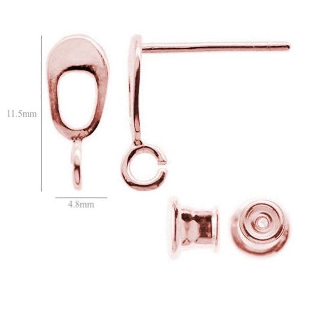 Rose Gold Plated Sterling Silver Ear Posts With Ear Nuts - Etsy