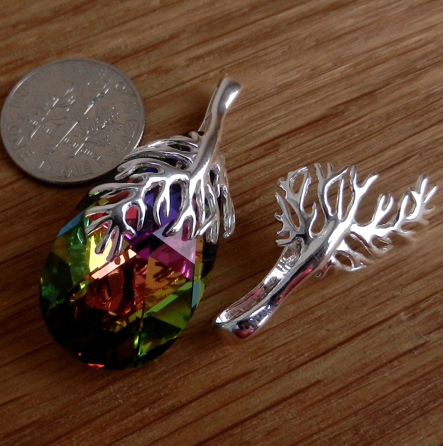 EXCLUSIVE and Large Sterling Silver Pinch Bail for Pendant Earrings J…