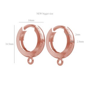ROSE gold over Silver earring hoops ear hoops wire hoop earrings hinged earrings, select size