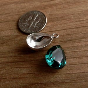 Sterling Silver Pendant Bail for Crystals Swarovski 4320 Pear-shaped 14mm