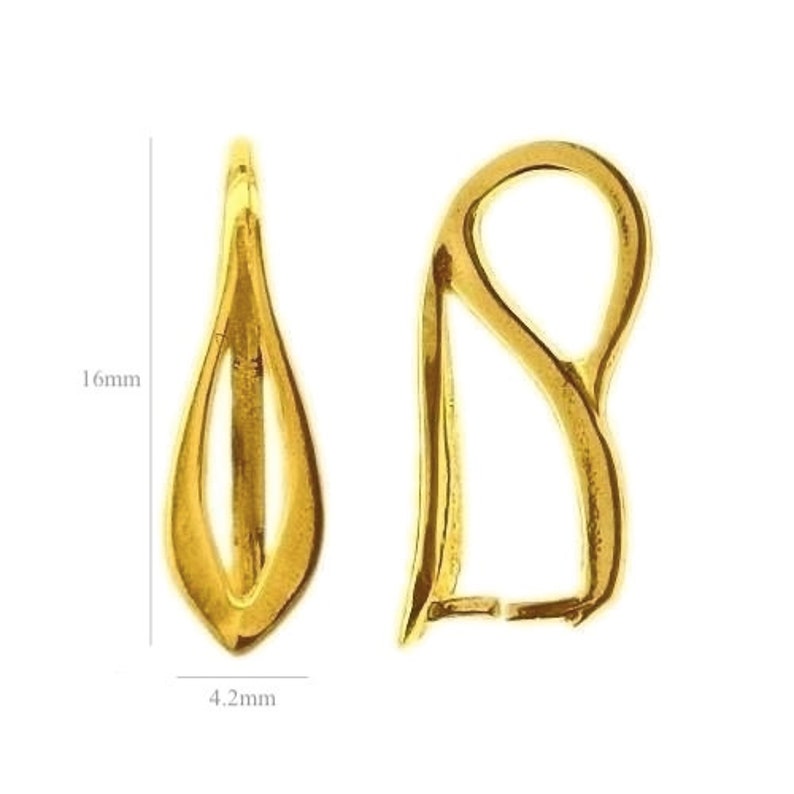 Rose Gold Sterling Silver Pinch Bails Pendant Necklace Bails Etsy