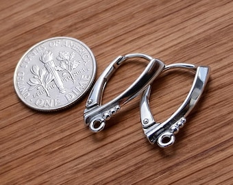 Sterling Silver Lever Back Earrings Components 925 DIY Jewelry Findings