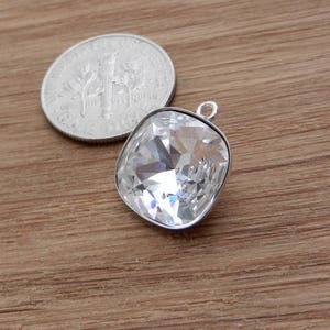 Sterling Silver Pendant Bail for Swarovski 4470 Square (12mm)
