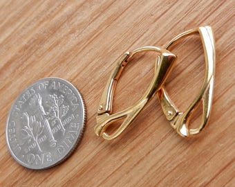 Chiusura a leva per orecchini in vermeil oro 24k e argento sterling