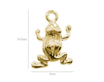 Sterling Silver Frog Charm, Gold, Vermeil, Rose gold