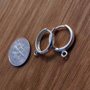 Sterling Silver Hoop Earrings Hinged 17.3mm for Dangle Charms