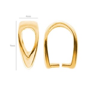 Gold Plated Sterling Silver Pendant Bail: Jewelry Making (9mm x 4mm)