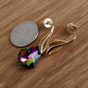 24k Gold Vermeil Swarovski Crystal Earring Posts Sterling Silver Findings