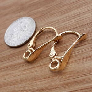 High Quality VERMEIL 24k Gold over Sterling silver lever back silver earrings leverback ear wire lever back earrings lever back earrings