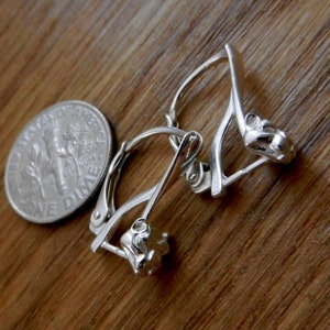 Sterling silver lever back earrings, leverback ear wire, findings jewelry