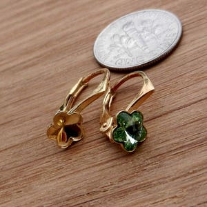 24k Gold Vermeil Lever Back Earring Findings for 6mm Swarovski Crystal Setting