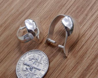 Luxury Large 20mm x 15mm Sterling Silver Pinch Bail for Pendant Earrings Jewelry Making & Beading Findings Bails