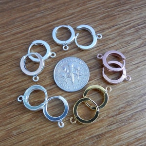 Rose Gold, Sterling Silver earring hoops, ear hoops