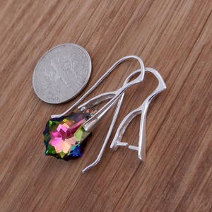 Sterling Silver Earring Hooks with Pinch Bail: 28mm Luxury Ear Wires
