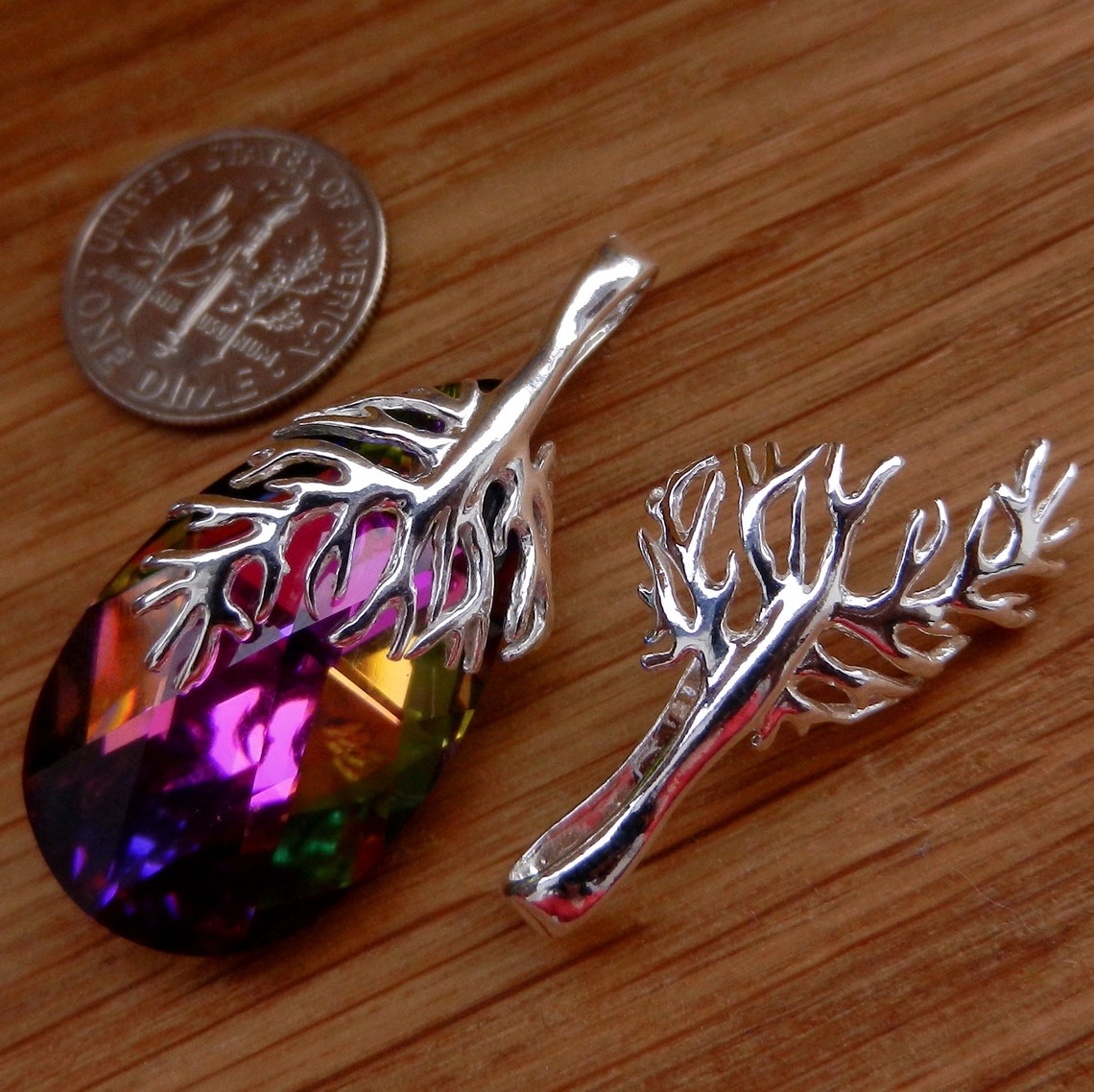 EXCLUSIVE and Large Sterling Silver Pinch Bail for Pendant Etsy Australia