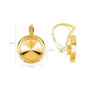 Vermeil Sterling Silber Ohrhaken für Swarovski 1122 Rivoli 12 mm