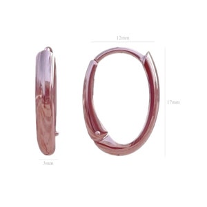 Rose gold over Sterling Silver Oval Lever back ear, earrings