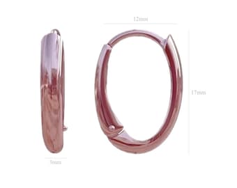 Rose gold over Sterling Silver Oval Lever back ear, earrings