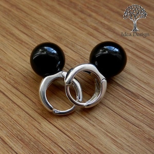 Sterling Silver Lever Backs Hoops with Peg Bail for Half Drilled Pearls and Beads