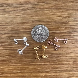Sterling silver, gold, rose gold ear post ear wires, SELECT FINISH