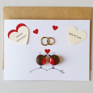 Geschenkkarte 1.Hochzeitstag, Papierhochzeit, Karte 1. Jahrestag, Meerglas, personalisiert, Klappkarte, Wunschnamen, Kieselsteinkunst