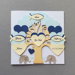 Karte zur Taufe,Geldgeschenk zur Taufe, Taufgeschenk Junge, Geschenk Baby ,Karte Taufe ,Lebensbaum zur Taufe,Klappkarte Taufe,Taufkarte