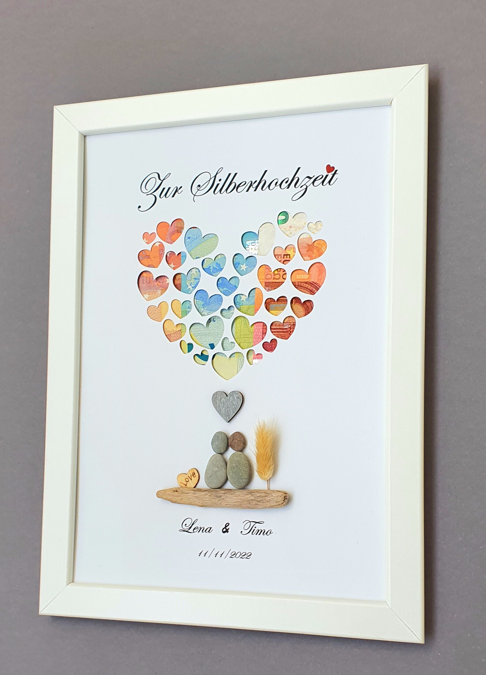 Personalisiertes Geldgeschenk zur Silbernen Hochzeit, Geldgeschenk 25
