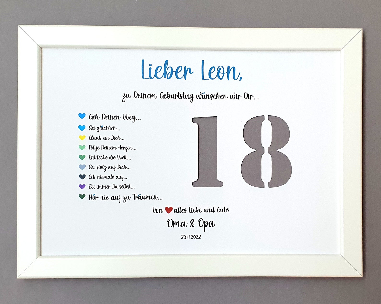 Geldgeschenk 18. Geburtstag, Geldgeschenk personalisiert Mädchen und