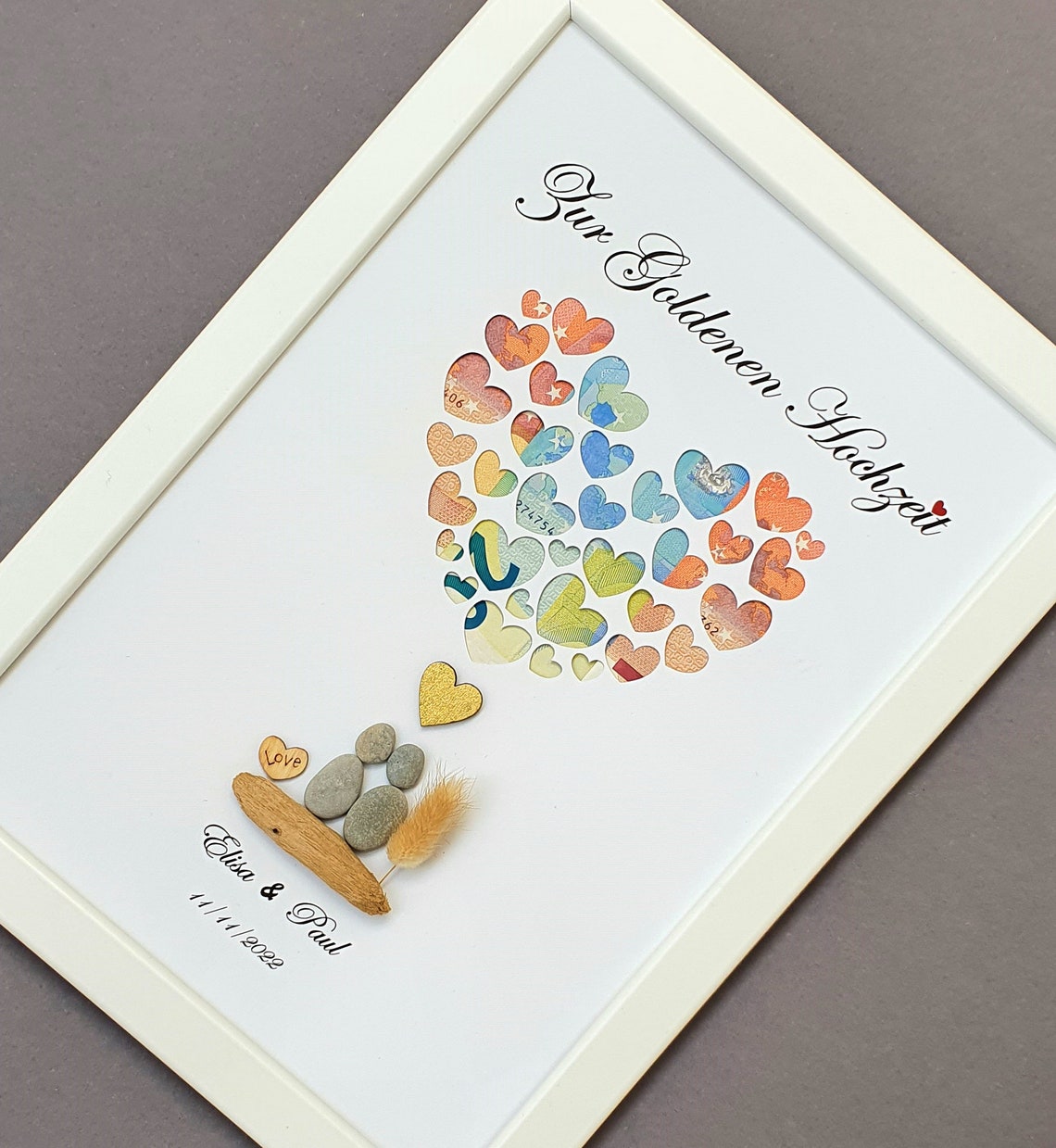 Personalisiertes Geldgeschenk zur Goldenen Hochzeit, Geldgeschenk 50