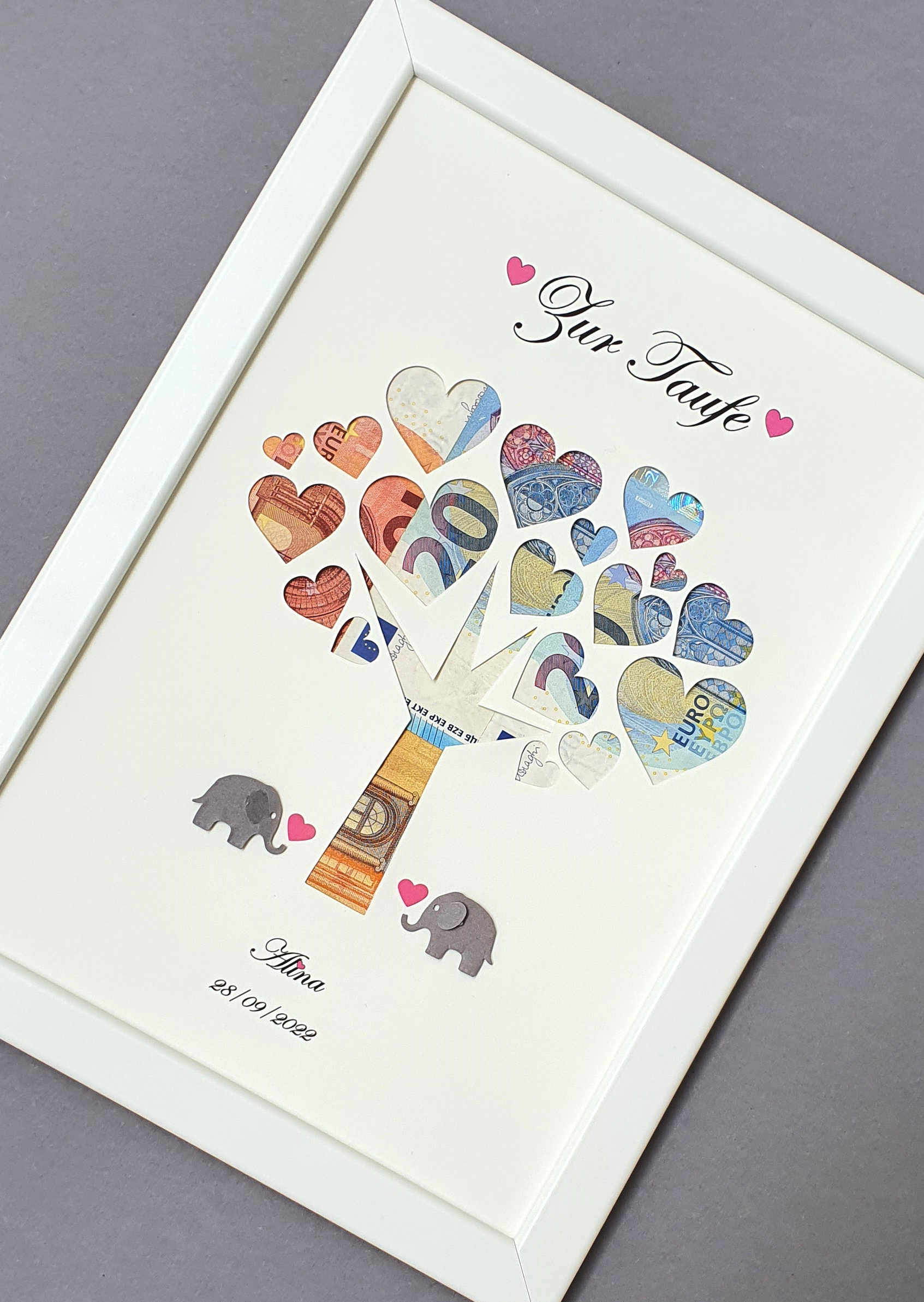 Personalisiertes Geldgeschenk zur Taufe, Taufgeschenk Mädchen, Geschenk zur Taufe ,Geschenk