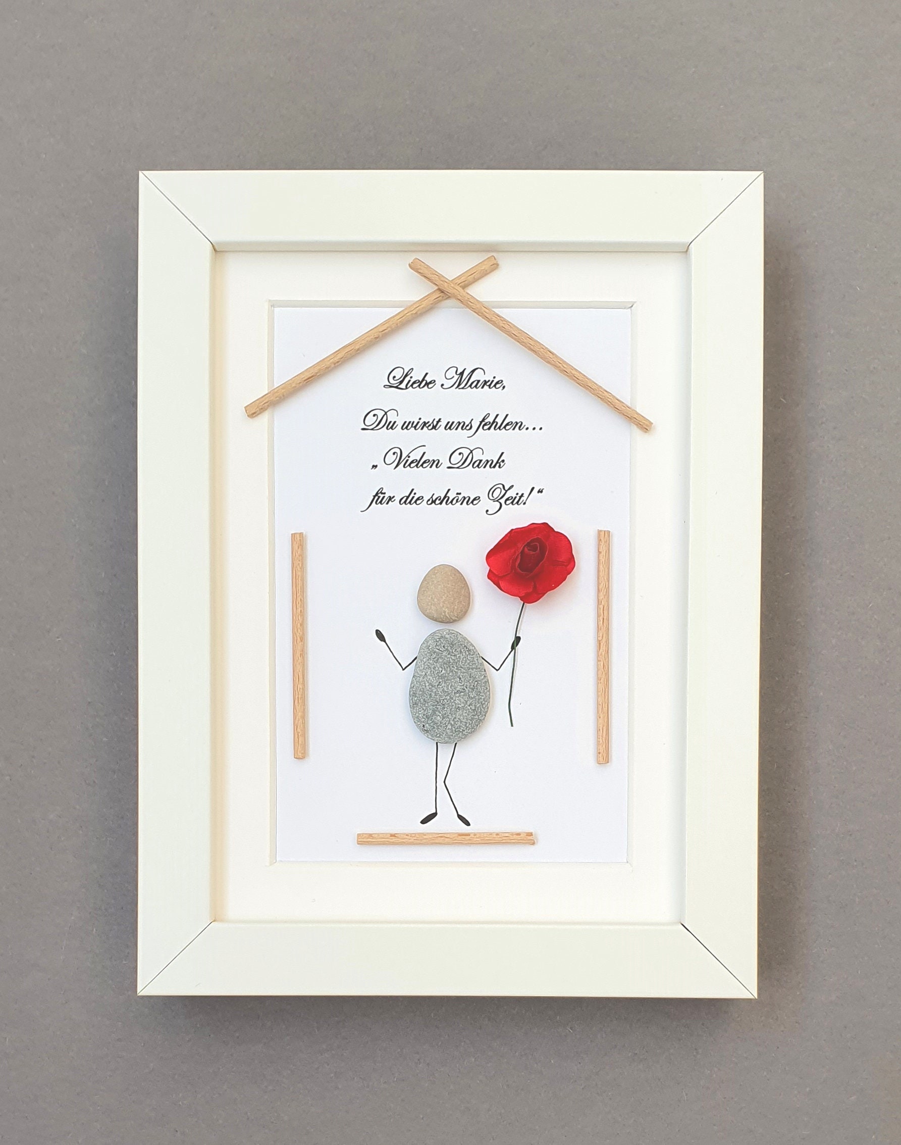 Kieselsteinbild Abschied Kollegin Steinbild Verabschiedung Etsy.de