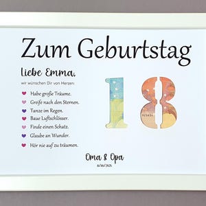 Geldgeschenk 18. Geburtstag, Geldgeschenk personalisiert Mädchen, Geburtstagsgeschenk, Geschenkidee zum Geburtstag