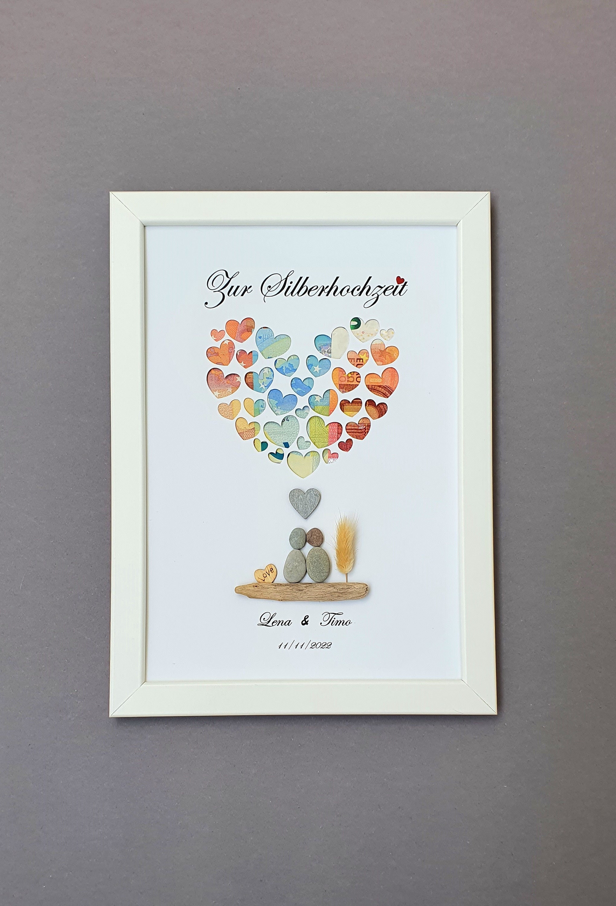 Personalisiertes Geldgeschenk zur Silbernen Hochzeit, Geldgeschenk 25