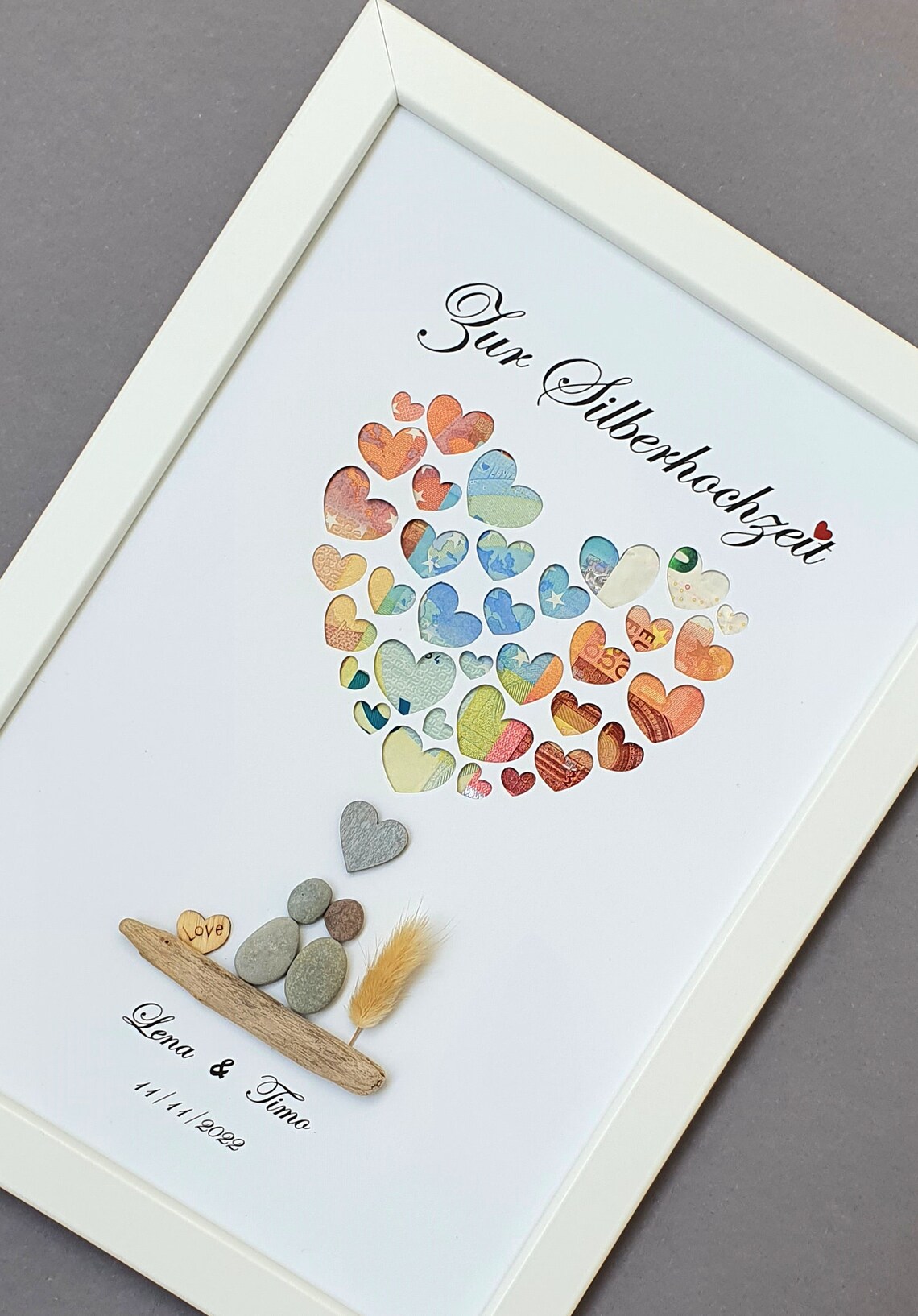 Personalisiertes Geldgeschenk zur Silbernen Hochzeit, Geldgeschenk 25