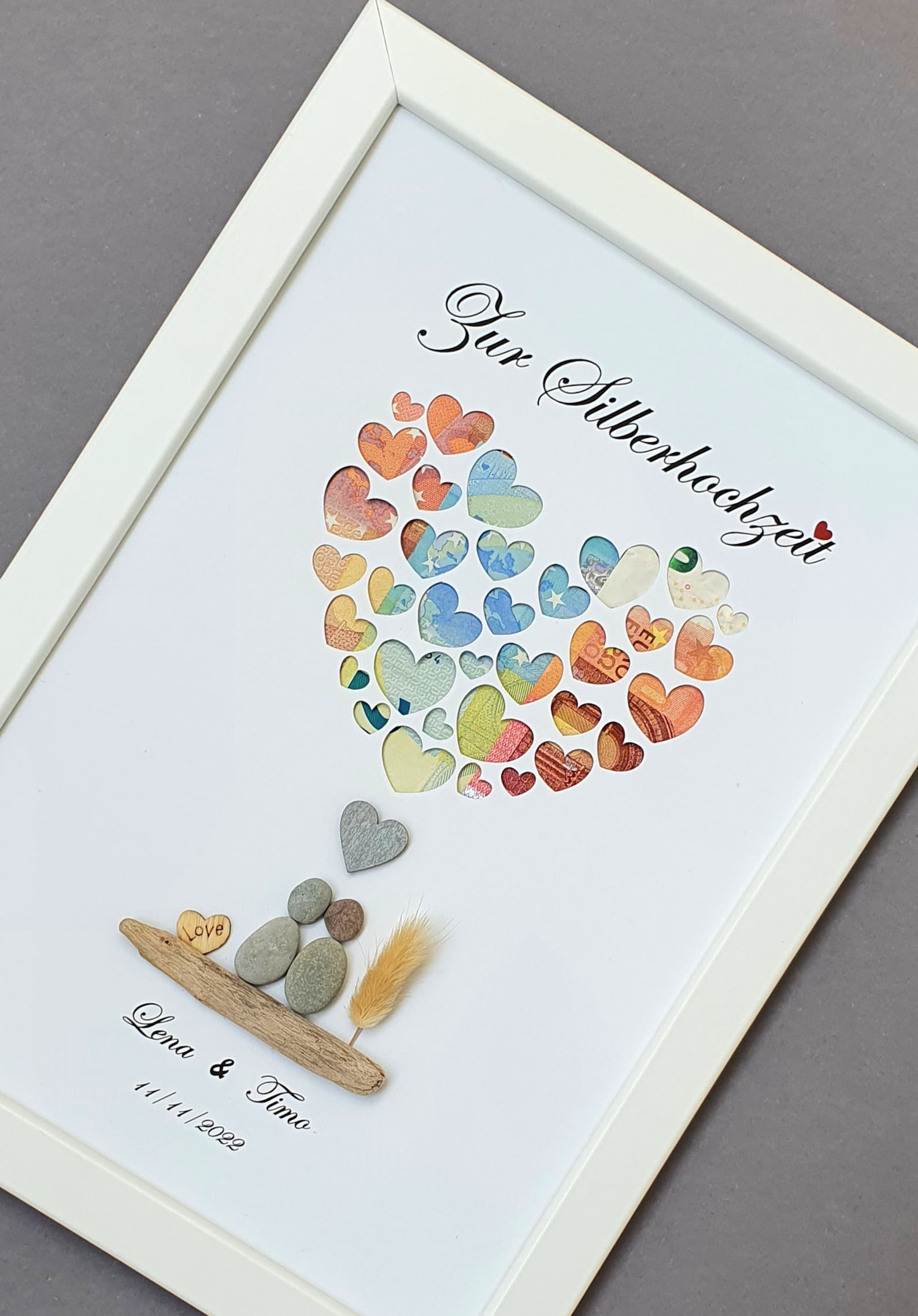 Personalisiertes Geldgeschenk zur Silbernen Hochzeit, Geldgeschenk 25